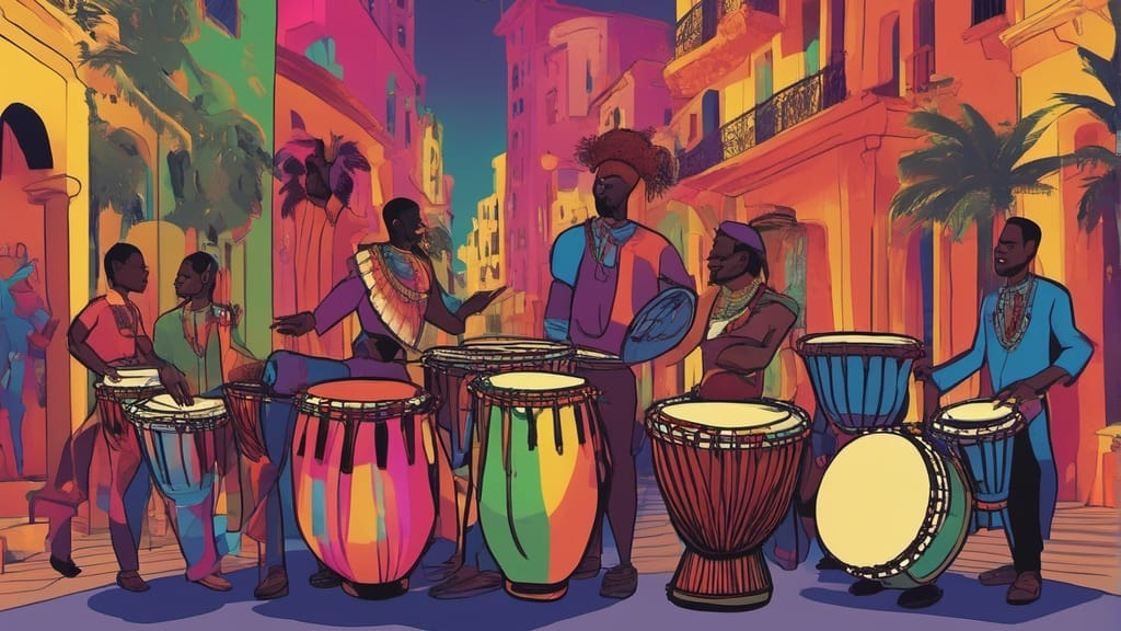 africanos tocando tambores